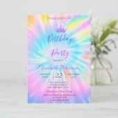 Chique glitterschiereiland Tie Dye Verjaardag Kaart (Staand voorkant)