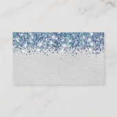 Chique Glittery Blauw Zilveren Folie Blank Place C Plaatskaartje (Achterkant)