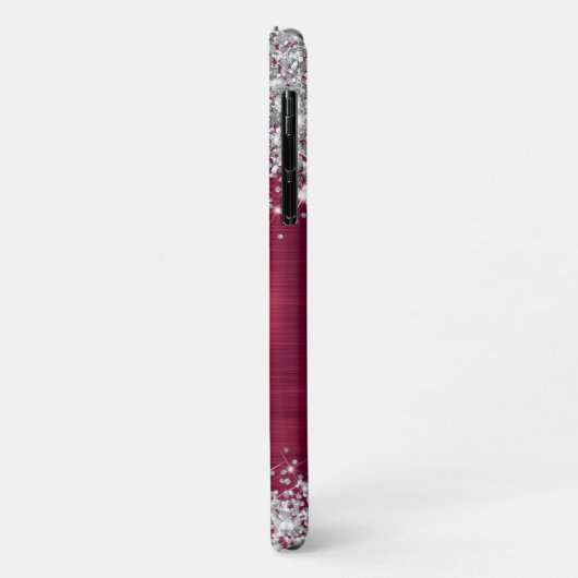 Chique Glittery Bourgondië Glam Naam Case-Mate iPhone Case (Achterkant/links)