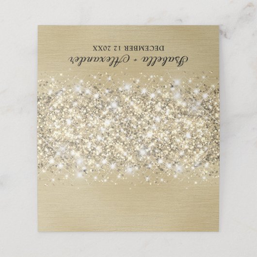 Chique Glittery Gouden Folie Gepersonaliseerde Pla Plaatskaartje (Buitenkant ongevouwen)