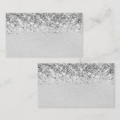 Chique Glittery licht Zilveren Folie Blank Place C Plaatskaartje (Voorkant / Achterkant)