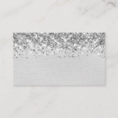 Chique Glittery licht Zilveren Folie Blank Place C Plaatskaartje (Voorkant)