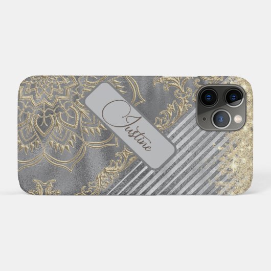 Chique Glittery Mandala gepersonaliseerd Case-Mate iPhone Case (Achterkant (horizontaal))
