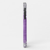 Chique Glittery Paarse Amethist Glam Naam Case-Mate iPhone Case (Achterkant/links)