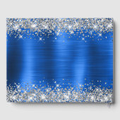 Chique Glittery Royal Blue Folie Bruiloft Gastenbo Gastenboek (Achterkant)