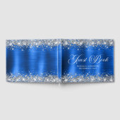 Chique Glittery Royal Blue Folie Bruiloft Gastenbo Gastenboek (Volledig)