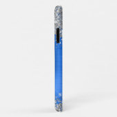 Chique Glittery Royal Blue Glam Naam Case-Mate iPhone Case (Achterkant/rechts)