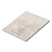 Chique Glitz Goud Wit Glitter Ombre Notitieblok (Linkerzijde)