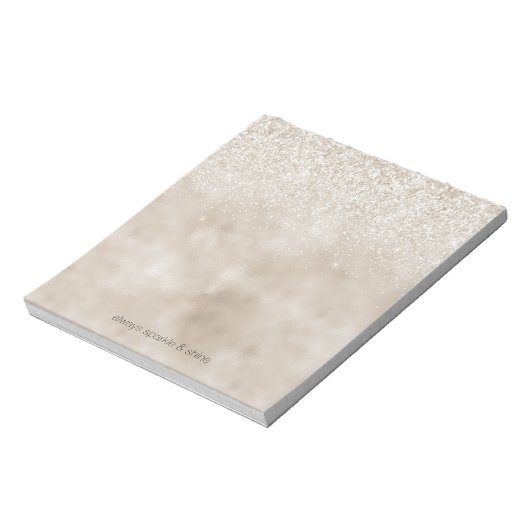 Chique Glitz Goud Wit Glitter Ombre Notitieblok (Linkerzijde)