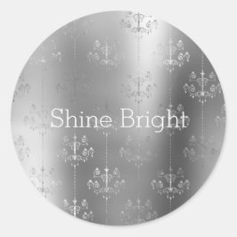 Chique Glitz Zilveren Glam Kroonluchters Ronde Sticker