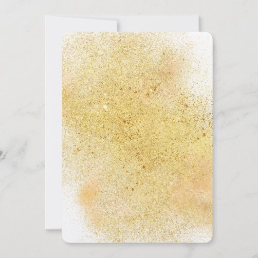 Chique Glitzy Goud Bruiloft Uitnodigingen (Achterkant)