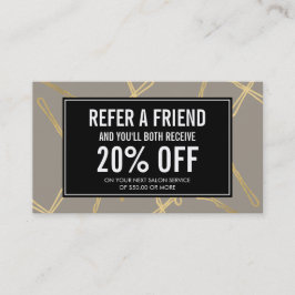 Chique Gold Bobby Pins Haarsalon Grijs Verwijzende Aanbevelingskaartje