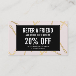 Chique Gold Bobby Pins Haarsalon Roze Verwijzende  Aanbevelingskaartje