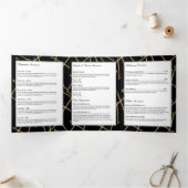 Chique Gold Bobby Pins Haarsalon Zwart Brochure Drieluik Kaart (Binnen)