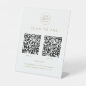 Chique Gold Business Logo 2 Apps Scannen om te bet Reclamebord Met Voetstuk (Voorkant)