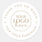 Chique Gold Business Logo Bedankt voor uw bestelli Ronde Sticker (Voorkant)