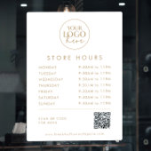 Chique Gold Business Logo QR Code Store Uren Raamsticker