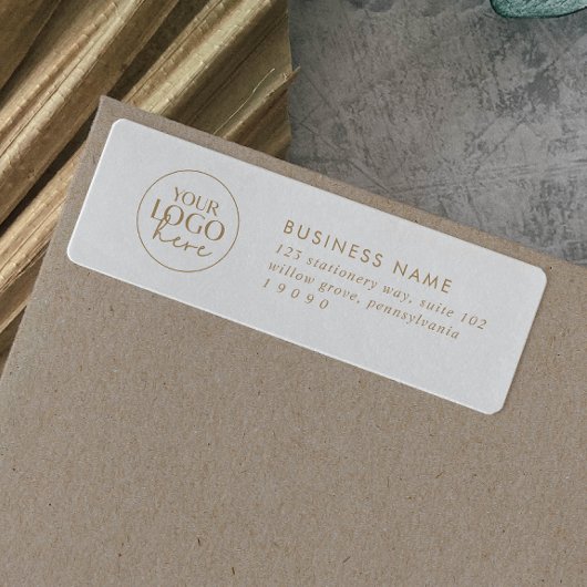 Chique Gold Business Logo Retouradreslabel Etiket