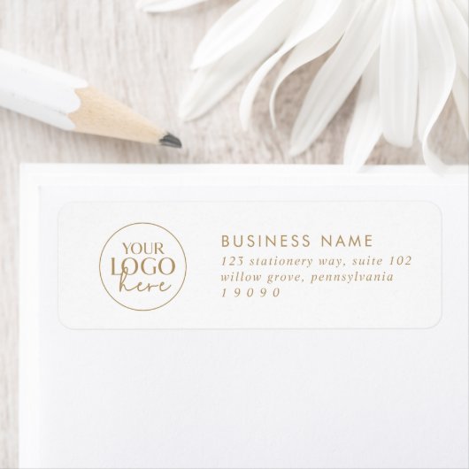 Chique Gold Business Logo Retouradreslabel Etiket (Insitu)