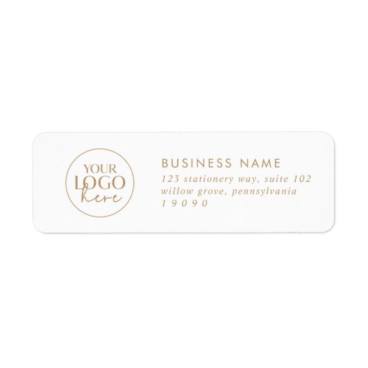 Chique Gold Business Logo Retouradreslabel Etiket (Voorkant)