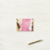 Chique Gold Cream Roze Cowgirl Koeienhuid Monogram Post-it® Notes (Op bureau)