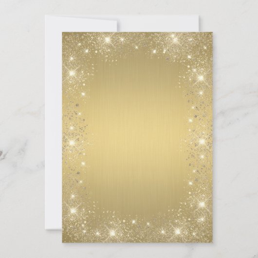 Chique Gold Cross Doop Goud Glitter Boho Bloemen Kaart (Achterkant)