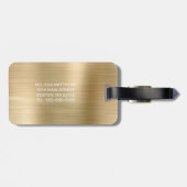 Chique Gold Dripping Glitter Brush Metal Monogram Bagagelabel (Achterkant horizontaal)