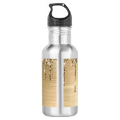 Chique Gold Dripping Glitter Brush Metal Monogram Waterfles (Achterkant)