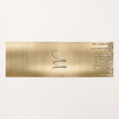 Chique Gold Dripping Glitter Brush Metal Monogram Yogamat (Voorkant (horizontaal))