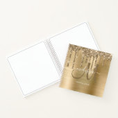 Chique Gold Dripping Glitter Geborsteld Metalen Sc Notitieboek (Binnen)
