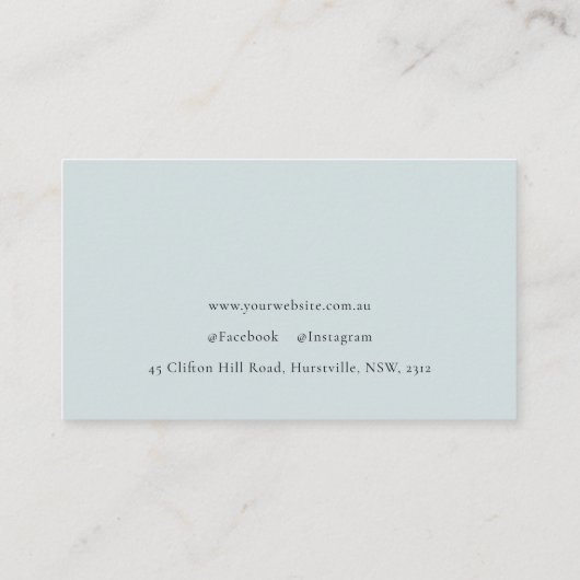 Chique Gold Dusky Blauwe Zeester Waterverf Kust Visitekaartje (Achterkant)