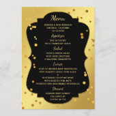 Chique Gold en Black Confetti Menu Kaart (Voorkant)