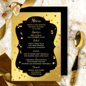 Chique Gold en Black Confetti Menu Kaart