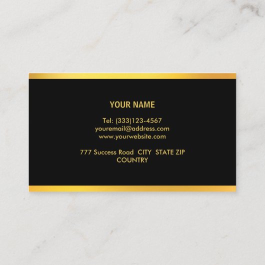 Chique Gold en Black Law Visitekaartje (Achterkant)