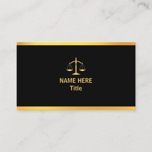 Chique Gold en Black Law Visitekaartje (Voorkant)