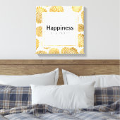 Chique Gold Flowers Geluk is een keuze Canvas Afdruk (Insitu (Slaapkamer))