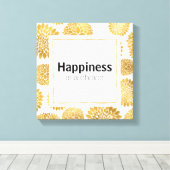 Chique Gold Flowers Geluk is een keuze Canvas Afdruk (Insitu (Houten vloer))