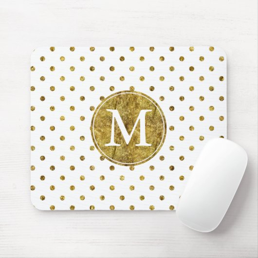 Chique Gold Glam Stippen monogram Muismat (Met muis)