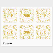 Chique Gold Glitter Afstuderen Vierkante Sticker (Vel)