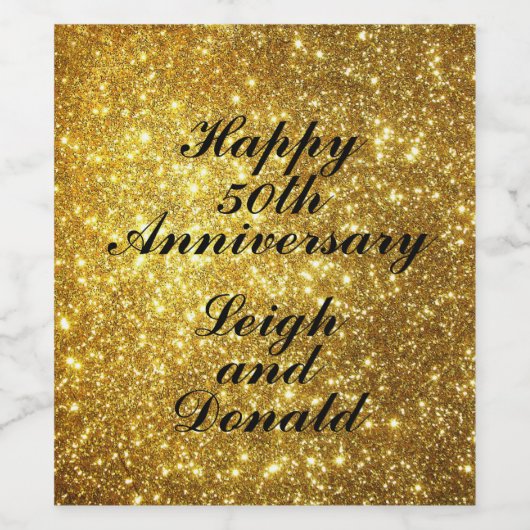 Chique Gold Glitter Etiket Voedsel en Drank Set (Enkel label)