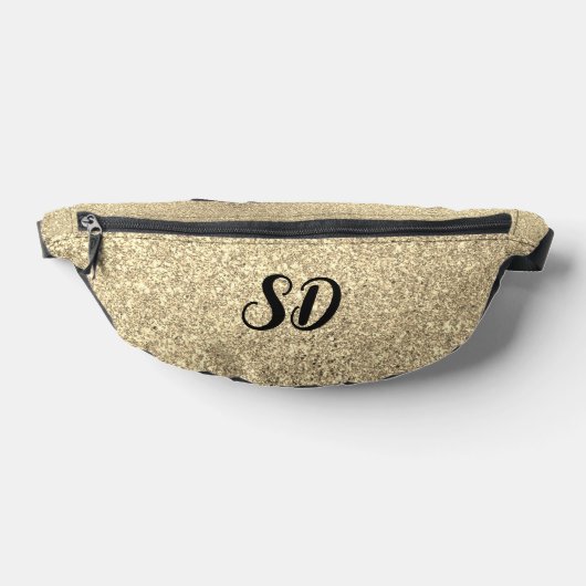 Chique Gold Glitter Monogram Heuptasje (Liggend)