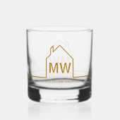 Chique Gold House Real Estate Company Realtor Gift Whisky Glas (Voorkant)