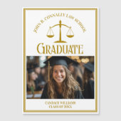 Chique Gold Law School Afstuderen Foto Magneet Kaa (Voorkant)