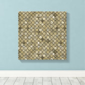 Chique Gold Quatrefoil Folie en Glitter Canvas Afdruk (Insitu (Houten vloer))