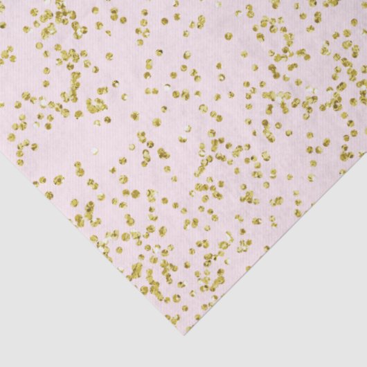 Chique Gold Roze Blush Confetti Sparkle Tissuepapier (Detail)