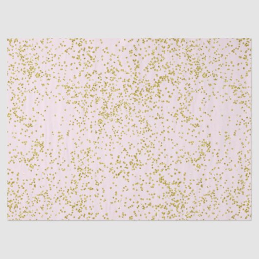 Chique Gold Roze Blush Confetti Sparkle Tissuepapier (Voorkant)