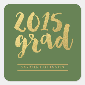 Chique Gold Script | Groen 2015 Afstuderen Sticker