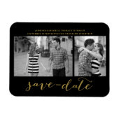 Chique Gold Script Sla de datum magneet uitnodigin (Horizontaal)