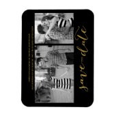 Chique Gold Script Sla de datum magneet uitnodigin (Verticaal)