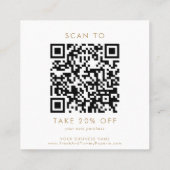 Chique Gold Typografie Logo QR Code Dank u Kortingskaartje (Achterkant)